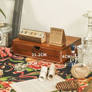 Modern Rectangle <b>Solid</b> <b>Wood</b> Lacquer Five-layer Storage Box Drawer Design Sustainable Home Office <b>Desk</b> Organizer - Product Image 2