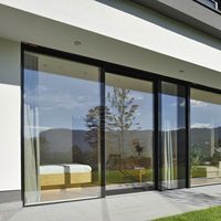 Porte coulissante en aluminium NFRC CE TOMA-AS 2047, double vitrage, 3 rails, 3 panneaux, porte métallique pour maisons, porte intérieure avec cadre