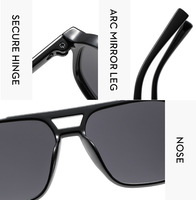 Lunettes de soleil unisexes surdimensionnées pour homme, style pilote/aviation, avec double pont en plastique, design dégradé, personnalisables avec votre propre logo