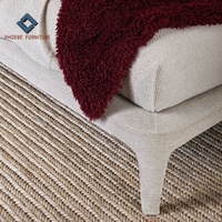 Couverture de lin au design minimaliste italien, ensemble de lit low profile avec jambes hautes