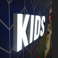 Enseigne lumineuse à lettres en aluminium sans bordure avec bandes LED, fiable pour une utilisation en extérieur, pour les hôpitaux et les entreprises