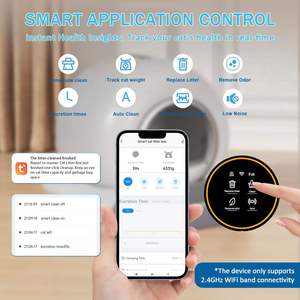 Lettiera Automatica Robotizzata Autopulente <span class=keywords><strong>per</strong></span> <span class=keywords><strong>Gatti</strong></span>, in Plastica, Moderna, <span class=keywords><strong>per</strong></span> Più <span class=keywords><strong>Gatti</strong></span>, Controllo Smart tramite APP, Deodorizzazione e Sterilizzazione, 65L - Product Image 3