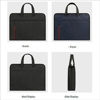 Porte-documents pour homme avec logo personnalisé, gris noir, double couche, imperméable, durable, sac de rangement pour documents de bureau, doublure en nylon