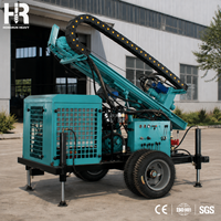 Plateforme de forage hydraulique portative sur roues de 300 m pour la construction et l'approvisionnement de puits d'eau profonds