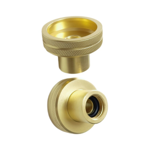 Customized <strong>Brass</strong> Metal <strong>Parts</strong> with a Golden Knurled Appearance, Connecting and Sealing <strong>Brass</strong> Joints Adapter - Product Image 1