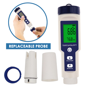 Medidor de Calidad del Agua Digital Multiparamétrico Tipo Pluma 5 en 1 (pH / TDS / EC / Temperatura / Salinidad), Medidor de pH Digital para Laboratorio - Product Image 3