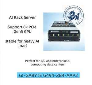 เซิร์ฟเวอร์ AI แบบสองซ็อกเก็ต G494-zb4-aap2 4U รองรับ Epyc 9005/9004 พร้อม GPU 8 ตัว PCIe 5.0 สำหรับการประมวลผล HPC การฝึกอบรม การทำนาย และการประมวลผลภาพ พร้อมหน่วยความจำ DDR5 RDIMM 48 ช่อง - Product Image 1