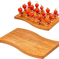 Houten Bamboe En Hout Voedsel Vork Rek Lolly Boom Display Stand Houten Suiker Gecoate Haws Stok Suikerbasis Fruit Display Stand