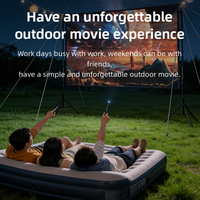 Écran de projection portable avec support 16:9 4K 1080P, kit d'écran de cinéma pliable pour l'extérieur avec sac de transport pour le camping et le home cinéma