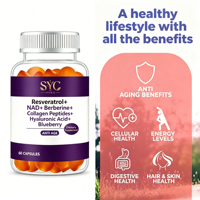 OEM Resveratrol Gummies Fabriek NAD+ Berberine Celvitaliteit Aangepaste Bulklevering Onder Ons Eigen Merk
