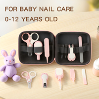 Kit de soin des ongles pour bébé en métal sans BPA, 6 pièces, avec coupe-ongles et ciseaux sécurisés, housse de protection pour les nouveau-nés de 0 à 24 mois