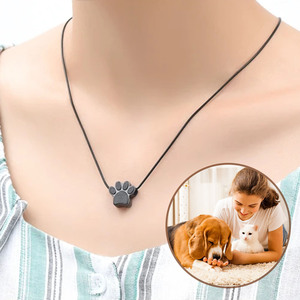 Collier urne funéraire classique moderne en acier inoxydable avec empreinte de patte, mini souvenir écologique pour chats/chiens/petits animaux - Vente en gros - Product Image 6