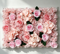 Dinding Bunga Hydrangeas 3d dekorasi dinding bunga buatan kain merah muda dekorasi dinding latar belakang pernikahan bunga simulasi
