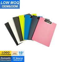 Portapapeles Plegable 360 ° Carpeta con Clip, Portapapeles de Plástico con Clip Doble de Perfil Bajo, Carpeta de Almacenamiento con Clip