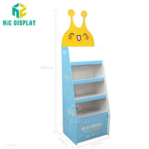 Estante de exhibición de cartón plegable personalizable para organizar gorras de béisbol camisetas ropa y suministros para mascotas Unidad de exhibición - Product Image 3