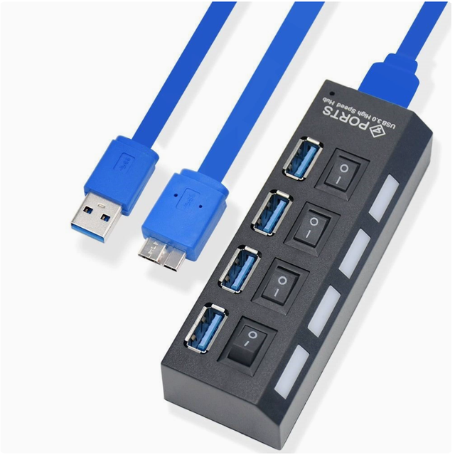 Factory USB 3.0 HUB Splitter, 7-port or 4-port Optional, with Independent Switch and External Power Supply.