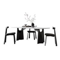 Table à manger extensible moderne minimaliste en pierre, style français, démontable, ensemble de salle à manger de luxe léger pour petites maisons et restaurants