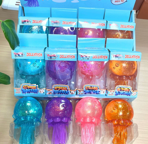 Jouet à presser méduse mignon en maltose, Jouet anti-stress méduse, Jouet anti-stress méduse lumineux à presser - Product Image 1