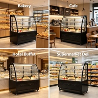 Vitrine réfrigérée pour gâteaux en verre incurvé sur pied, 3 niveaux, vitrine de boulangerie commerciale