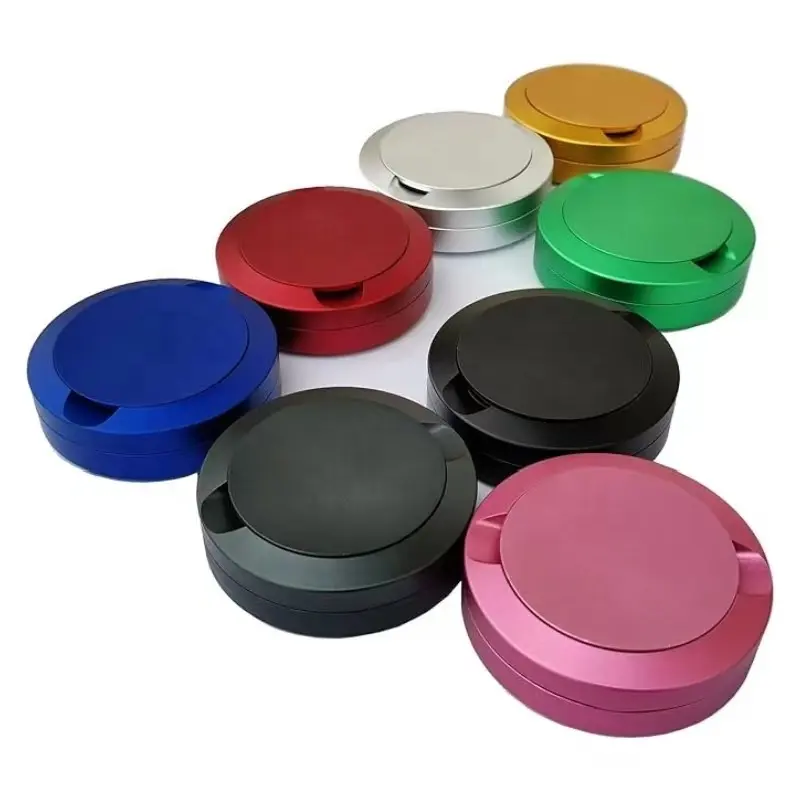 High Quality Metal Round Snus Tin Box Custom Color Machining Aluminum Snuffbox With Lid