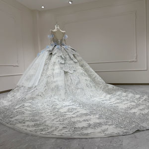 Vestido de Gala Moderno Estilo Princesa de Fantasía con Apliques de Diamantes y Cielo Estrellado, Cola de Capilla, Escote Corazón, Espalda Descubierta, Largo hasta el Suelo - Product Image 5