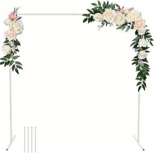 Metal <b>Backdrop</b> <b>Stand</b> with Support Feet Nails <b>Stand</b> Garden Arbor Frame,pipe and Drape <b>Backdrop</b> - Product Image 1