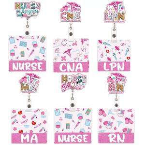 Etichette di identificazione con nome acrilico con Glitter personalizzato porta carte stesson con Badge <span class=keywords><strong>infermiere</strong></span> RN ICU - Product Image 2