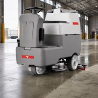 Fregadora Secadora de Suelos con Operador a Bordo Personalizada, OEM ODM Directo de Fábrica, Máquina de Limpieza de Doble Cepillo de 550mm, Batería de 24V, Tanque de 70L 80L