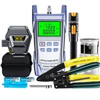 Kit d'outils fibre optique avec wattmètre optique VFL et cliveuse fibre pour test et installation FTTH