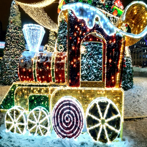 Large Train Shape Light Installation for Christmas Market Park Landscape and Seasonal Event Decoration - Product Image 1