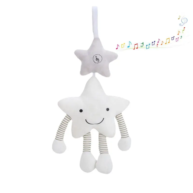 White Five Star Sound Ring Pendant Music Pendant Baby Ringing Bed Pendant Baby Plush Toy