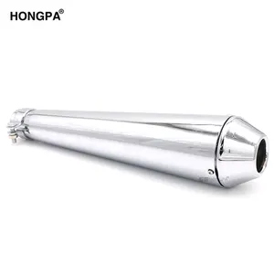 HONGPA Stainless Steel Motorcycle Exhaust Muffler Silencer Akrapovics Exhaust Pipe For Cafe Racer Bobber