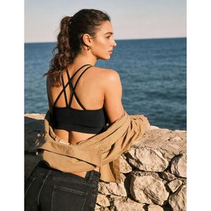 Sports <b>Bras</b> For Women Strappy Cross Back Medium Support Padded Workout <b>Bra</b> Yoga Fitness Running 3 Pack - Product Image 5