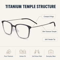 Monture de lunettes en titane ultralégère vintage pour hommes, lunettes de lecture avec étuis à lunettes.