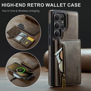 Custodia per telefono in pelle magnetica Premium per Samsung <span class=keywords><strong>S21</strong></span> S22 S23 S24 S25 Ultra <span class=keywords><strong>Plus</strong></span> con portafoglio rimovibile custodia antiurto - Product Image 3