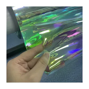 포장을위한 방수 도매 슈퍼 클리어 다채로운 무지개 얇은 부드러운 PVC 투명 플라스틱 필름