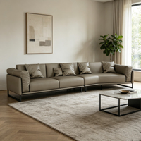 Ensemble canapé-lit en cuir véritable, style décontracté moderne, design carré, écologique et durable pour cinéma maison, loisirs et divertissement