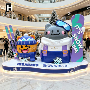 Set de Esculturas de Mascotas de Hotel en FRP Personalizadas, Decoración de Invierno para Vestíbulos de Centros Comerciales, Hoteles y Resorts - Product Image 6