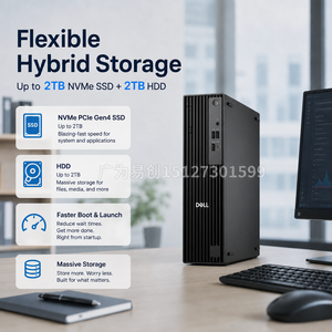 เดลล์ โปรสลิม QCS1250 SFF รุ่นดั้งเดิมในสต็อก คอมพิวเตอร์ตั้งโต๊ะสำหรับธุรกิจและสำนักงาน รุ่นที่ 14 ซีพียู Core I3 I5 I7 แรม 8GB 16GB DDR5  SSD 512GB 1TB - Product Image 4