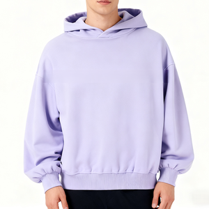 450 GSM Pre thu nhỏ chải cotton hữu cơ tùy chỉnh hoa oải hương trống quá khổ của nam giới Hoodies & áo nỉ - Product Image 1