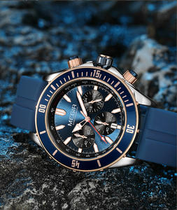 New men's watch business and sporty design with luminous finish steel and silicone strap multi-functional <b>wristwatch</b> - Product Image 5