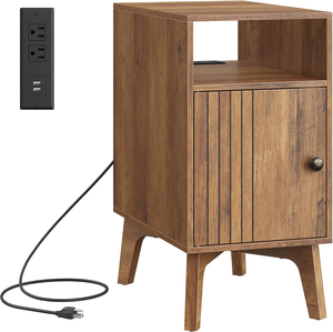 Tavolino Laterale in Legno Combohome con Presa di Corrente, Best Seller Versatile per Case Moderne - Product Image 5