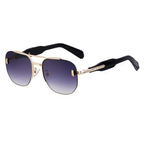 Lunettes de soleil carrées pour hommes Wf 5g112, verres PC noirs, protection UV400, style Instagram, vente en gros transfrontalière - Product Image 3