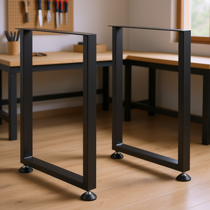 Pieds de meubles en acier carrés noirs réglables de 28 pouces Jambes de bureau de bricolage robustes Installation rapide 1000 Lbs Charge maximale Jambes riches - Product Image 2