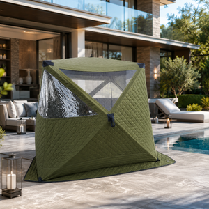 Tente de sauna Warmfire 4 saisons style <span class=keywords><strong>tipi</strong></span>, en tissu Oxford 600D imperméable, triple couche, avec cheminée, pour 6 personnes, ouverture rapide, pour le camping en plein air - Product Image 3