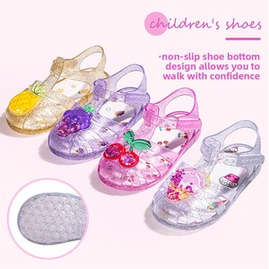 <b>Summer</b> New Children's Princess Mermaid Crystal Fruit Soft Sole Closure Roman <b>Sandals</b> 3-8 Year Olds Wholesale Shoes - Product Image 2