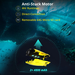 หุ่นยนต์โดรนใต้น้ำกลาดิอุสขนาดเล็กพร้อมกล้อง4K UHD ดำน้ำเพื่อ ROV สาย100เมตรควบคุม VR ใต้น้ำการบิน - Product Image 6