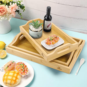 GL популярный поднос для сервировки на заказ, бамбуковый деревянный поднос, журнальный столик, деревянный бамбуковый поднос для сервировки с ручками - Product Image 5