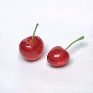 Décorations de cerises artificielles 3D réalistes, mini-fruits de cerise 3D pour la décoration de fêtes, la maison, les armoires de cuisine, les maisons de poupées et les mini-cuisines - Product Image 1