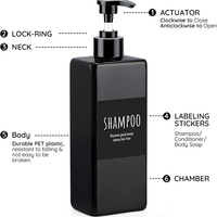 MAYSURE 250/350/500ml Nouveaux flacons de shampoing ronds personnalisés pour animaux de compagnie avec pompe à lotion et pulvérisateur pour infusion